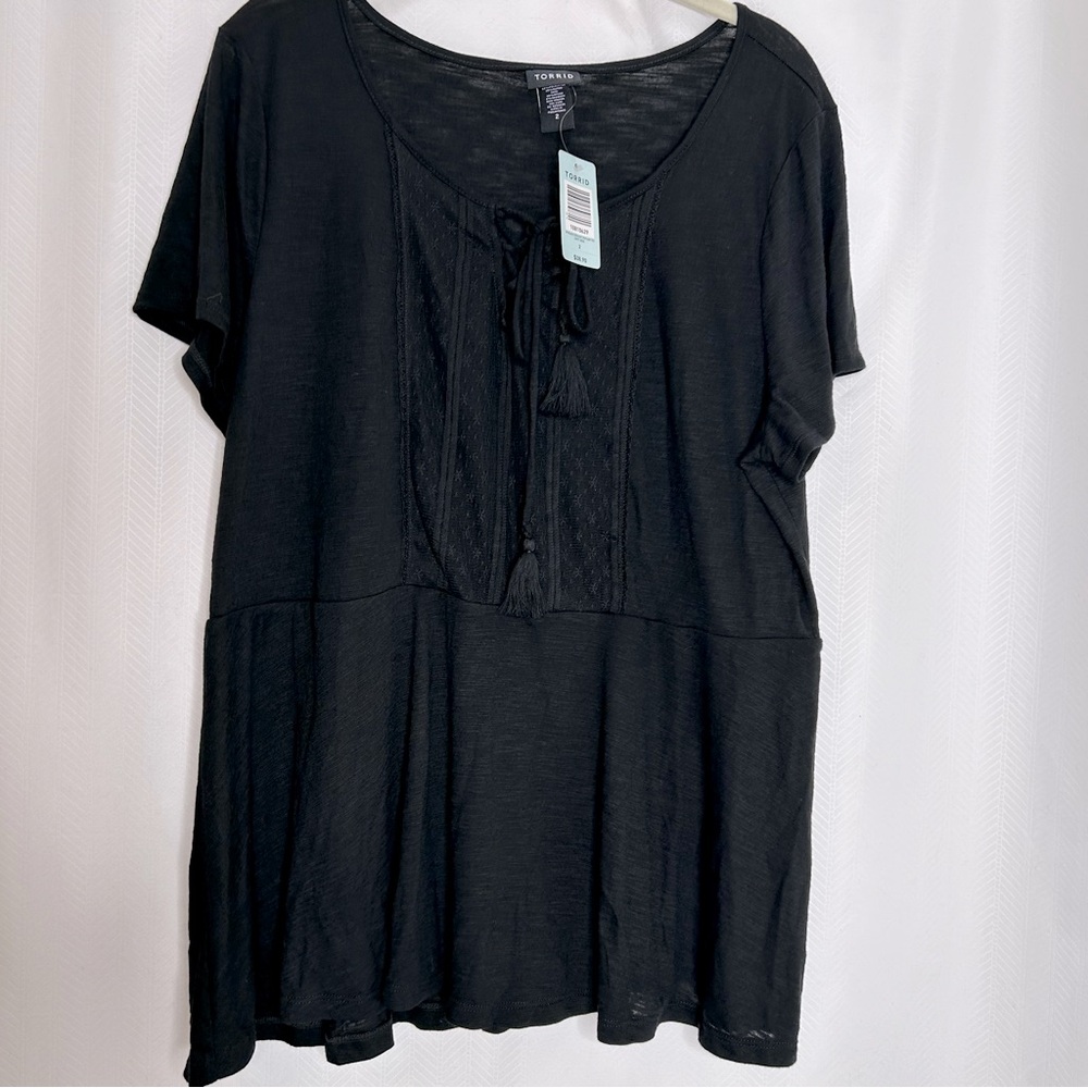 Torrid black peplum blouse short sleeves size 2X